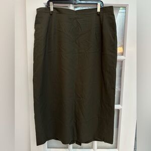 Vintage Austin Reed London Wool Made in USA Olive Green Midi Skirt Plus Size 20W